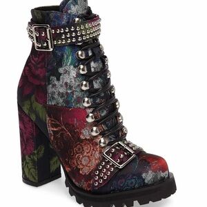 Jeffrey Campbell Multicolor Floral Heeled Lilith Boots